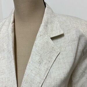 Radcliffe Vintage Beige Cotton Linen Blend Single Button  Blazer Womens size 12